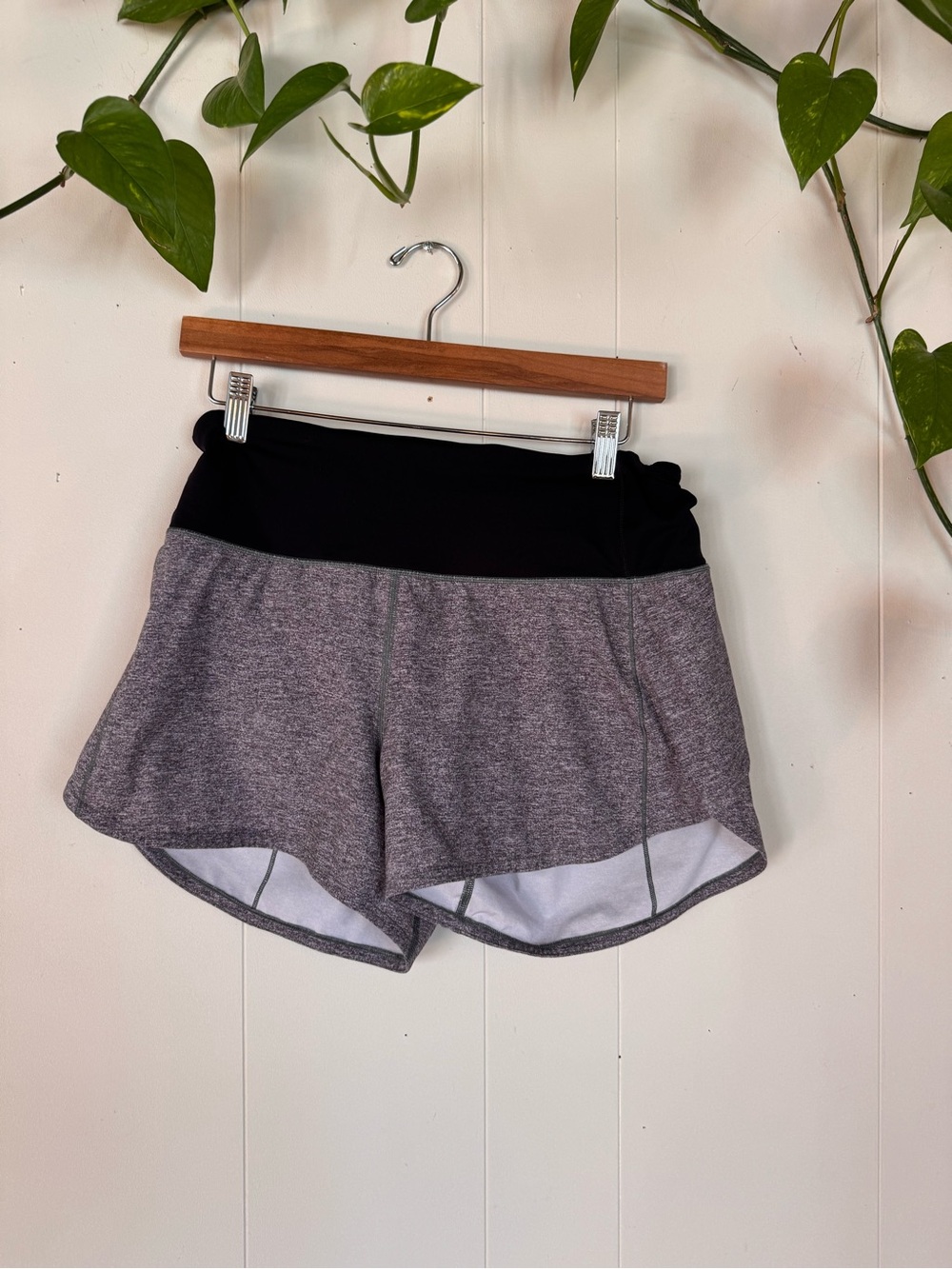 lululemon athletica Heather Gray Shorts with Black Waistband